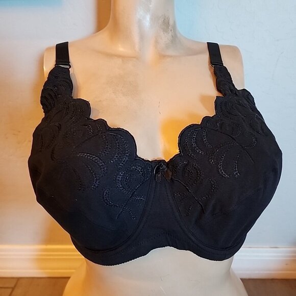 Mierside Bra 40G Black Underwire Unlined Cotton Blend - Picture 1 of 4